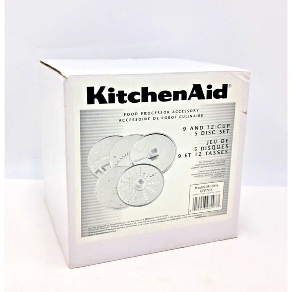 KitchenAid Disc Set In Box KFP7DS Food Processor Accessory 9 and 12 Cup 5 Piece - Picture 1 of 10